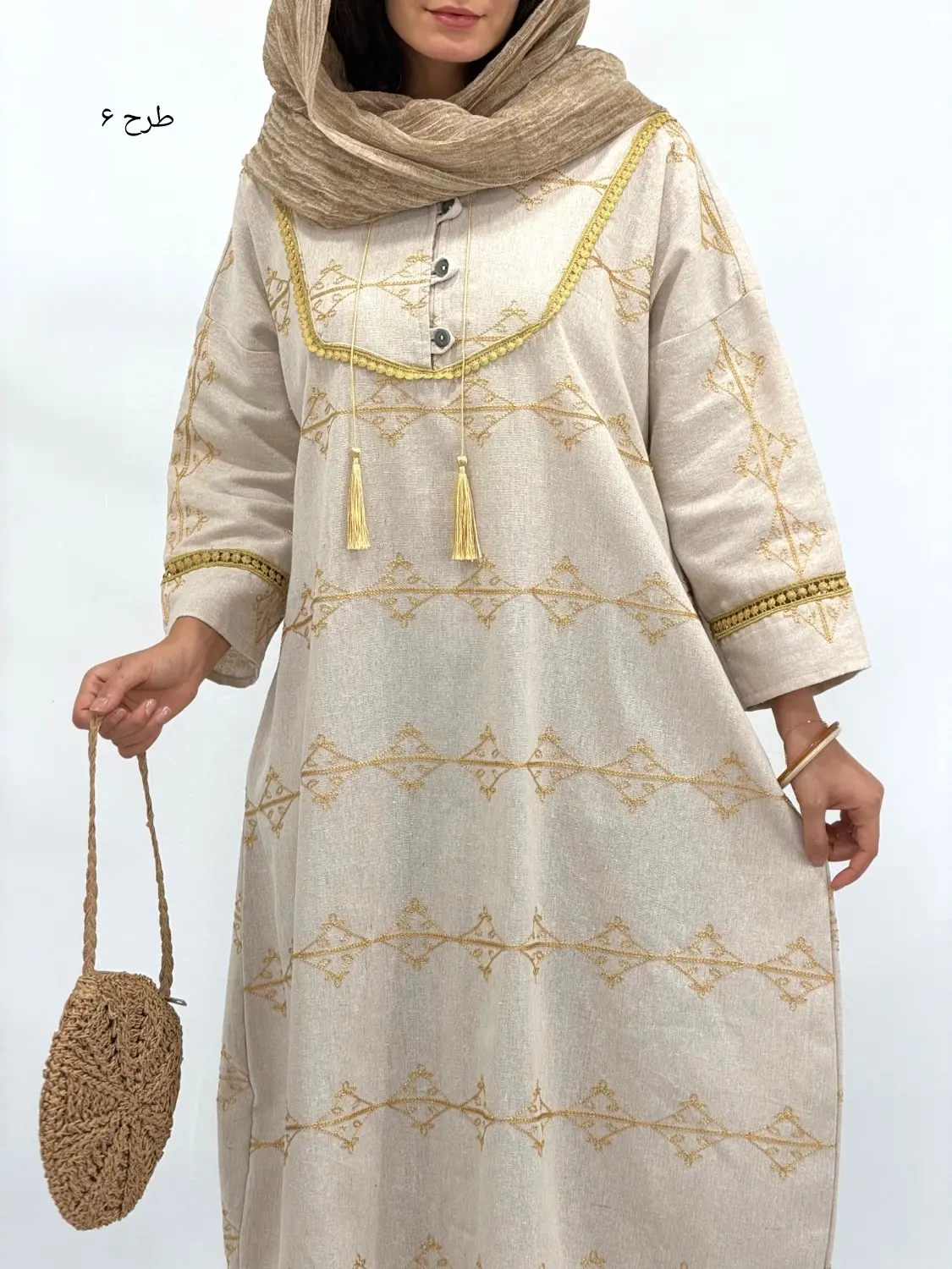 کفتان لینن گلدوزی ترک جان سو